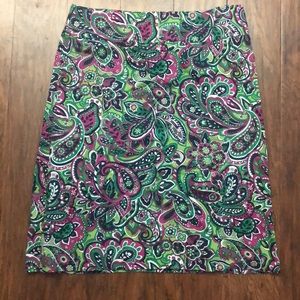 Talbots paisley knee length skirt